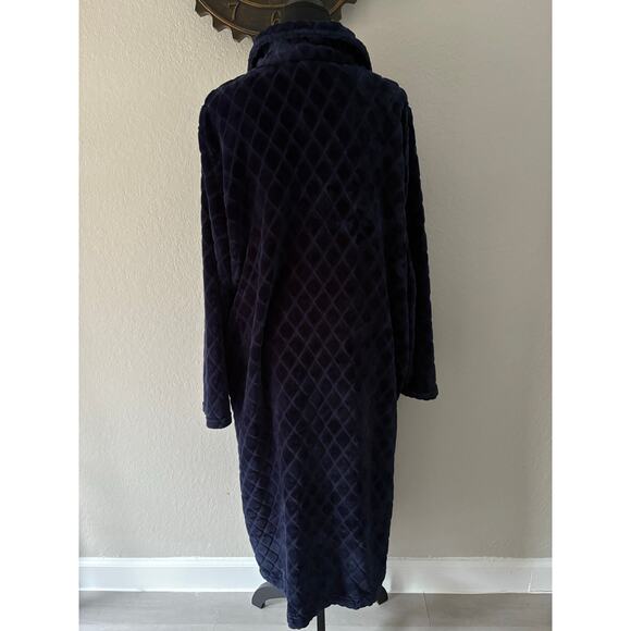 CROFT & BARROW Diamond Quilt House Robe Sz Blue XXL Lounging Lagen Relax Cozy - Picture 2 of 8